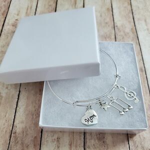 Band Mom Charm Bracelet, Music Note Jewelry